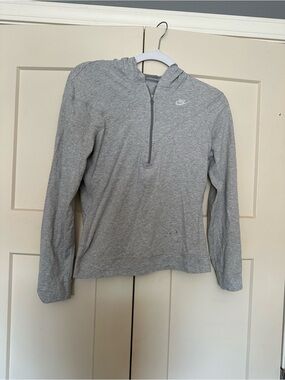 Nike Light Gray Half-Zip Hooded Pullover